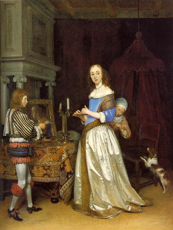 TERBORCH, Gerard Lady at her Toilette atf Norge oil painting art